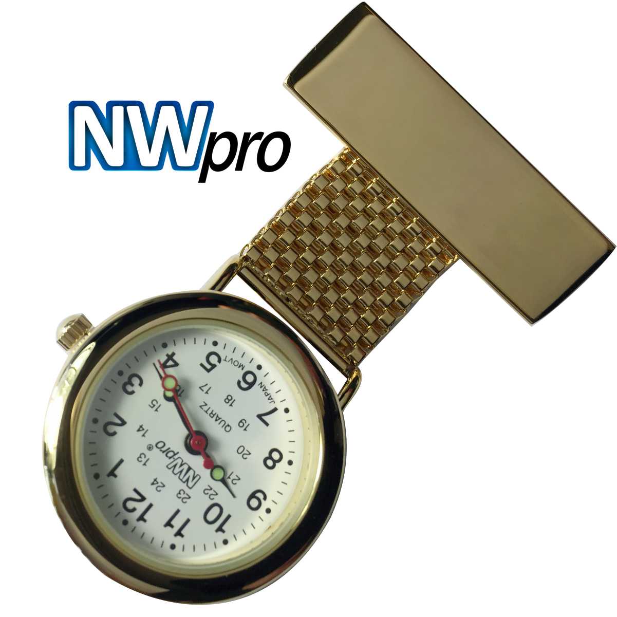 Nurses Pinned Watch - NW•PRO Wide Braided - Gold